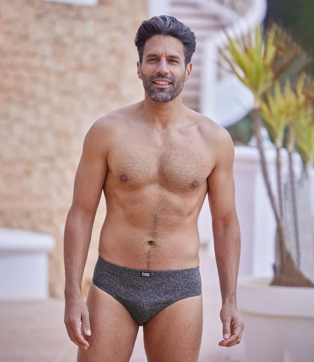 Pack Of 4 Men's Patterned Briefs - Grey Turquoise Blue Navy 5 Pack Of 4 Men's Patterned Briefs - Grey Turquoise Blue Navy - Image 3