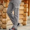 Men's Grey Stretch Corduroy Pants