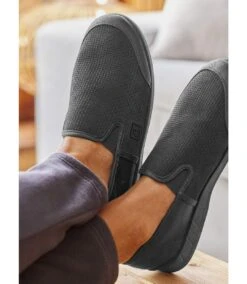 Men's Fleece-Lined Slippers - Anthracite 7 Men's Fleece-Lined Slippers - Anthracite -Featured Men'S Clothing Stores e00596fb8da0adb542a8b0955eada227