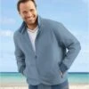 Men's Blue Microfibre Full-Zip Summer Jacket - Water-Repellent -Featured Men'S Clothing Stores e36b5e09ad61b53bacbb8285f9a43630