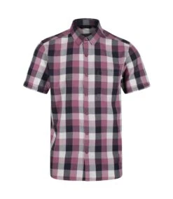Regatta Mens Ryker Checked Short-Sleeved Shirt (Mauve)