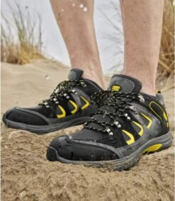 Men's Mid-Rise Camouflage Hiking Shoes - Black Grey Yellow -Featured Men'S Clothing Stores e5d39352bc54a98c2b7406a80b9207b2