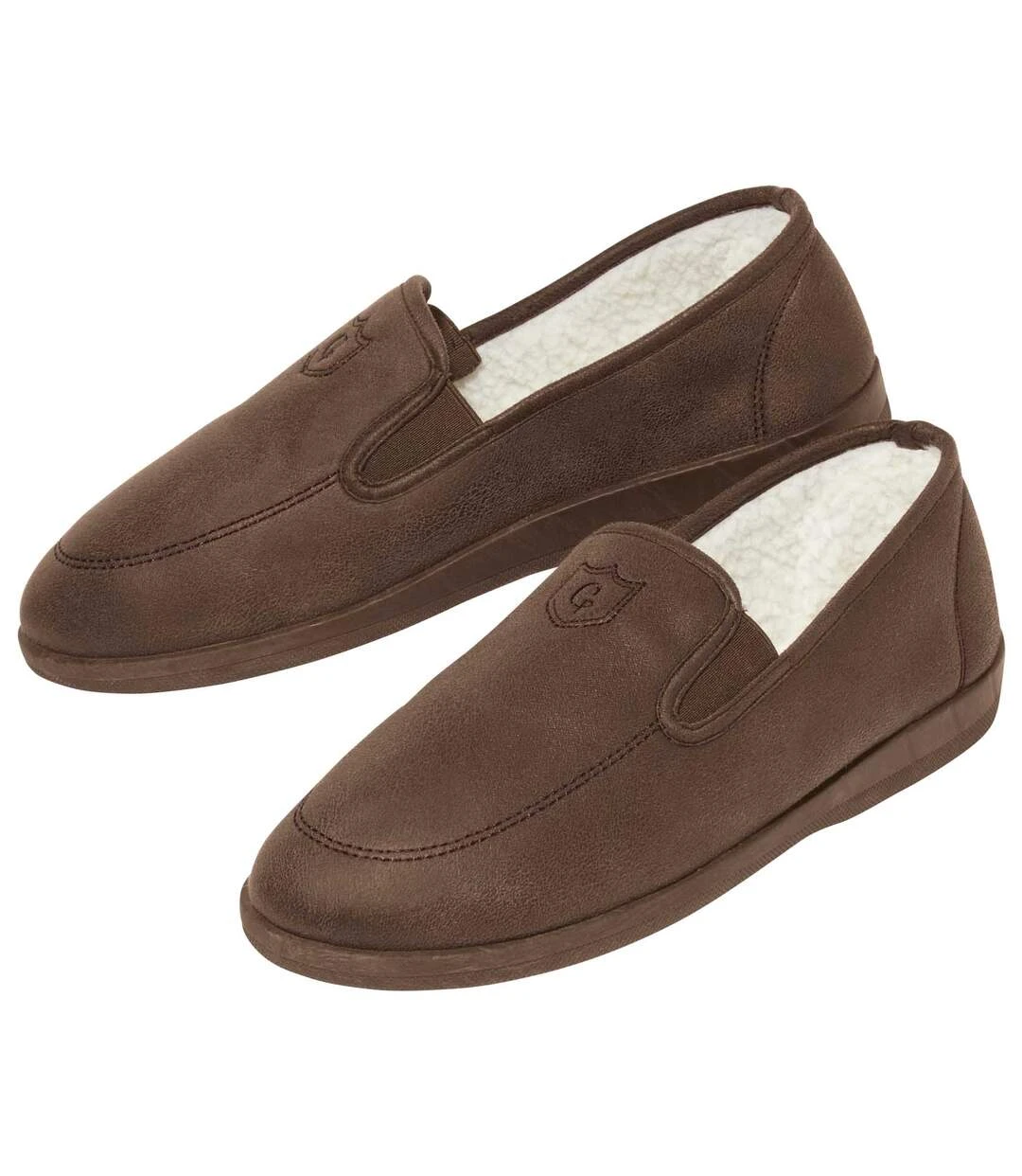 Men's Classic Sherpa-Lined Slippers - Brown 3 Men's Classic Sherpa-Lined Slippers - Brown