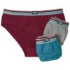 Pack Of 3 Men's Comfort Briefs - Burgundy Grey Blue