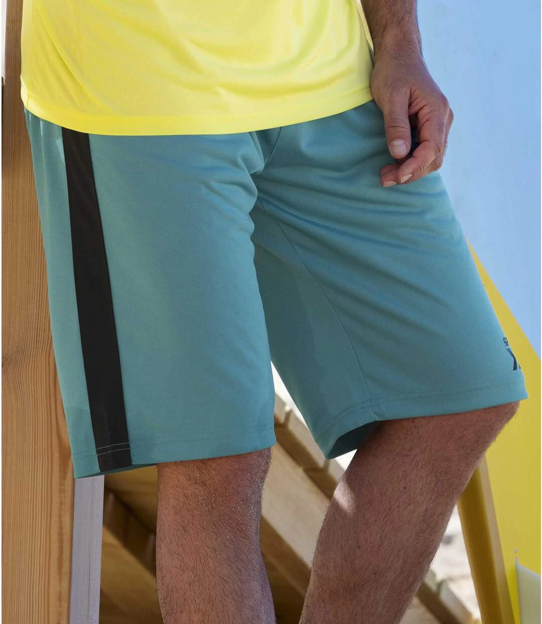 Pack Of 2 Men's Active Shorts - Green Black 4 Pack Of 2 Men's Active Shorts - Green Black - Image 2