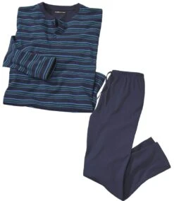 Men's Navy Striped Pyjamas