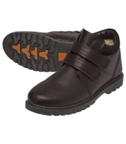 Men's Sherpa-Lined Leather Boots - Brown