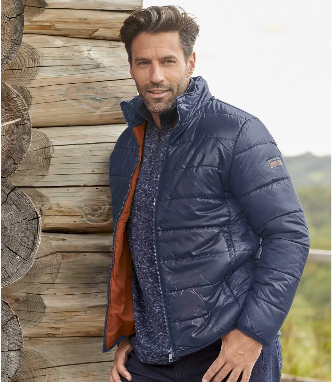 Men's Blue Lightweight Puffer Jacket 7 Men's Blue Lightweight Puffer Jacket - Image 5