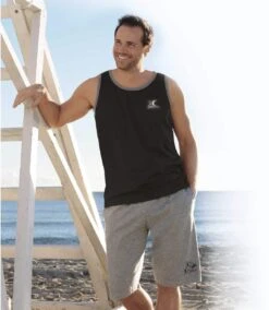 Pack Of 3 Men's Basic Sporty Tank Tops - Black White Blue -Featured Men'S Clothing Stores ecc373c5b316e2fb457f3741f4135c14