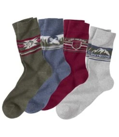 Pack Of 4 Men's Pairs Of Patterned Socks
