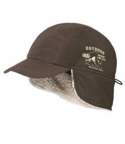 Men's Sherpa-Lined Microfibre Cap - Brown -Featured Men'S Clothing Stores edeeb79437e26787361d98cf716ae613