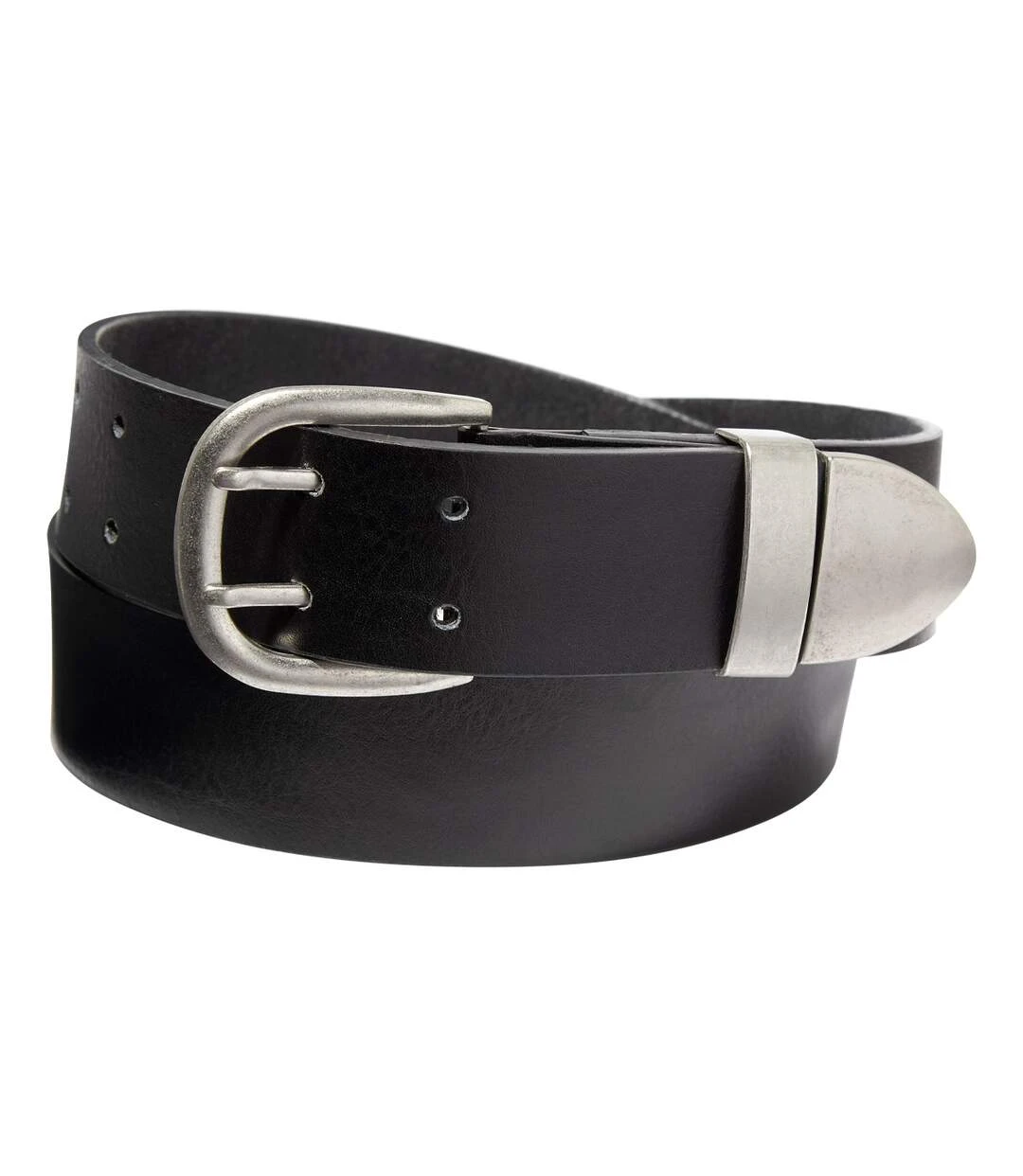 Men's Authentic Black Split Leather Belt 3 Men's Authentic Black Split Leather Belt