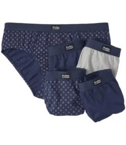 Pack Of 5 Men's Comfort Briefs - Grey Navy