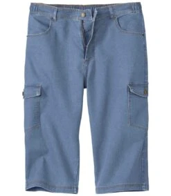 Men's Blue Stretchy Cropped Cargo Pants - Elasticated Waist -Featured Men'S Clothing Stores f2352a96e28d4c044e50a470e8cc3a98