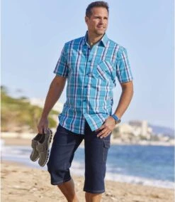 Men's Blue Cropped Denim Cargo Pants -Featured Men'S Clothing Stores f2c5bc76e5f31faf9529b13525612a02