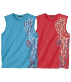 Pack Of 2 Men's Printed Tank Tops
