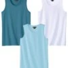 Pack Of 3 Men's Plain Tank Tops - Blue Turquoise White -Featured Men'S Clothing Stores f832d42cb3fdf383cfdfccb53b15979f