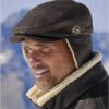 Men's Brown Sherpa-Lined Cap 2 Men's Brown Sherpa-Lined Cap -Featured Men'S Clothing Stores fc87bc213b0475a8eddde2a45dcb061f